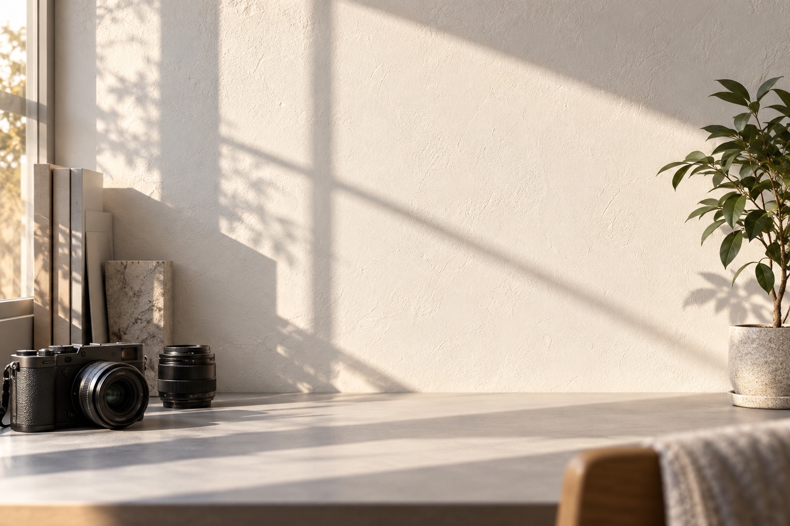 A naturally lit workspace